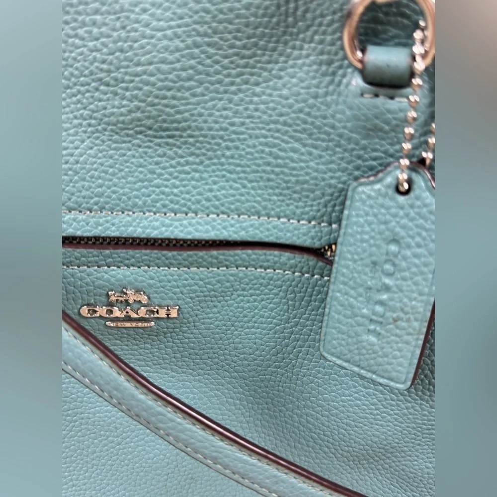 Coach Prairie Teal Shoulder Bag with Leather Crossbody Strap